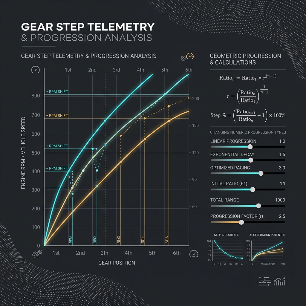 Geometric Gear Ratio Progression Infographic