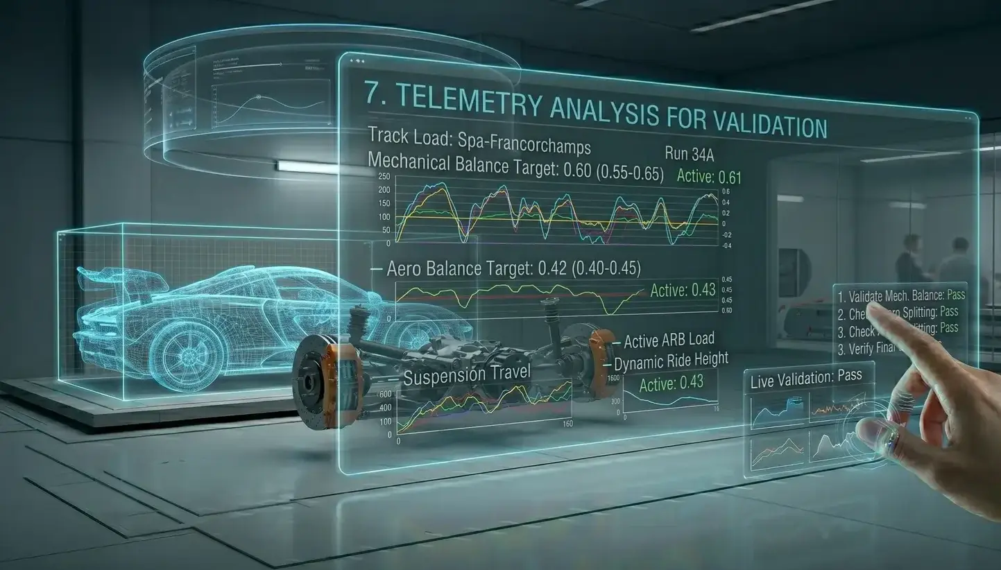 Holographic display with car telemetry data and 3D car model.